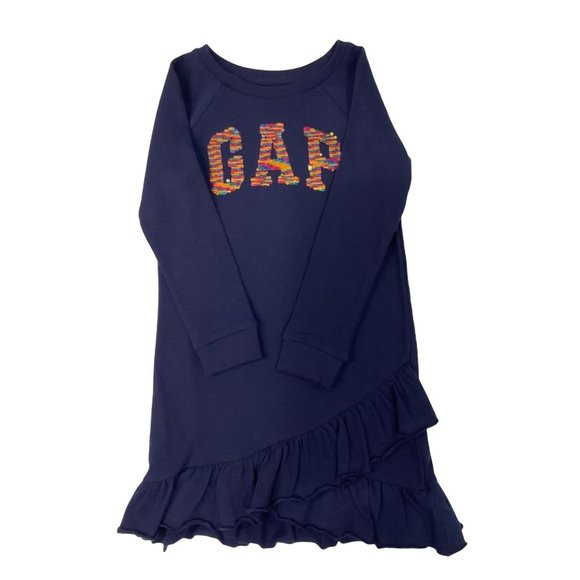 GAP KIDS RUFFLED LONG SLEEVE SWEATER DRESS - Picture 1 of 6